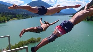 Cliff Diving in Bavaria amp Tyrol The first Sylvenstein Meeting Sylvensteinspeicher amp Achensee [upl. by Ahsirt]