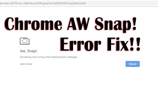 Chrome Aw Snap Error FIX  How to fix Google Chrome Aw Snap Error [upl. by Enneibaf622]