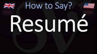 How to Pronounce Resumé CORRECTLY Meaning amp Pronunciation [upl. by Naneik]