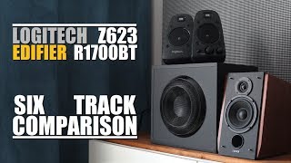 Logitech Z623 vs Edifier R1700BT  6Track Comparison [upl. by Terrence]