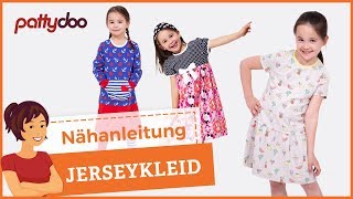 Kinderkleider aus Jersey selber nähen  Nähen für Anfänger [upl. by Prisca]