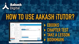 Steps to use Aakash iTutor Ebooks Take a Lesson Bookmark amp ChapterTest  Aakash Digital [upl. by Zalucki]