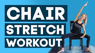 Chair Stretch Workout  Recovery Mobility Posture Energy 10 Minutes [upl. by Sucitivel]