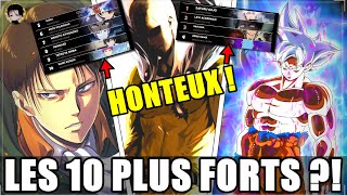 QUI SONT LES 10 PERSONNAGES LES PLUS FORTSPUISSANTS DES ANIMES SELON LES JAPONAIS TOP OVERPOWED [upl. by Garnes810]