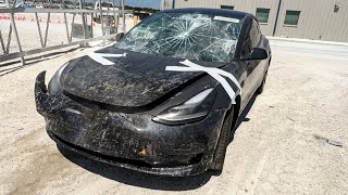 TESLA TOTALED IN PILEUP CRASH [upl. by Rengaw319]