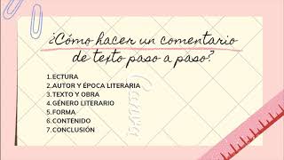 COMENTARIO TEXTUAL PASO A PASO [upl. by Tali]