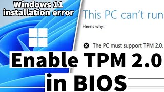 How to enable TPM 20 in BIOS on Windows 10 PC [upl. by Corb]