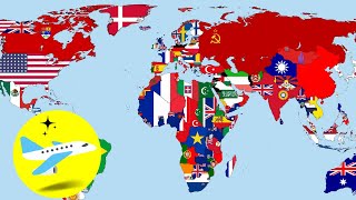 Todos los PAÍSES DEL MUNDO👉Vuela y aprende los nombres de los paísesMapa mundial✈️ [upl. by Alebasi383]