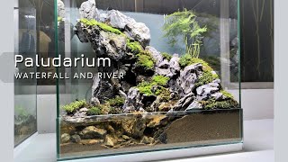 making paludarium waterfall with river stream [upl. by Hgeilhsa]