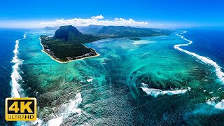 Majestic Aerial Views of Oceans 4K with Relaxation Music [upl. by Rebliw]