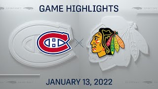 NHL Highlights  Canadiens vs Blackhawks  Jan 13 2022 [upl. by Neetsirk]