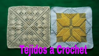 CUADRADO PARA COLCHAS Y COJINES Tejidos a Crochet Muestras [upl. by Ulrike]