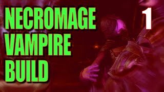 Skyrim Necromage Vampire Build Walkthrough Part 1 Introduction to Vampirism  Vampire Power Start [upl. by Retsae]