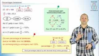 Procenten  percentages berekenen  WiskundeAcademie [upl. by Forest]