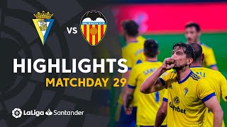 Highlights Cádiz CF vs Valencia CF 21 [upl. by Ennywg]