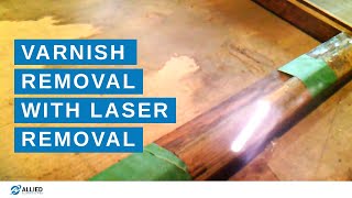 Laser Cleaning  quotVarnished Woodquot with 100w Laser machine [upl. by Megan862]