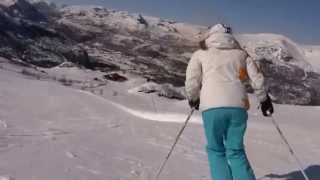 Hemsedal skiing Totten  Lodgen non stop Top to bottom 810 m vertical drop [upl. by Xonk]