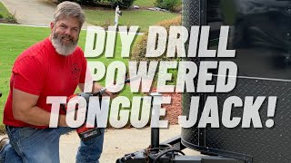 DIY DRILL POWERED TONGUE JACK FOR A TRAILER [upl. by Amilb]