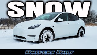 Tesla Model Y Tested in DEEP Snow [upl. by Ysle]