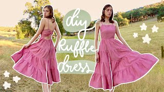 DIY Tiered Ruffle Dress  Step by Step Sundress Tutorial [upl. by Whale687]