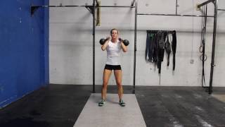 Double Kettlebell Thruster  CrossFit Exercise Guide [upl. by Toolis]