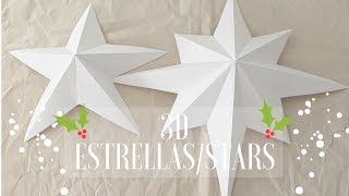 Como Hacer Estrella de Papel 3D 5 y 8 puntas How To Make a 3D Star 5 amp 8 Points diy [upl. by Jolyn]