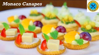 Monaco Canapes 4 ways  Easy appetizer recipe for parties  Quick and Tasty Kitchen by Geetha [upl. by Eimak]