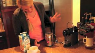 Nespresso Aeroccino Plus Frother Review Frothing Almond Milk [upl. by Reaht]