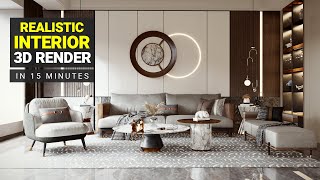 How To Create a REALISTIC Interior Render in just 15 minutes  Lumion Rendering Tutorial 3d Render [upl. by Olive558]