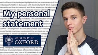 MY PERSONAL STATEMENT EXPLAINED  Oxford Engineering Student [upl. by Elawalo844]