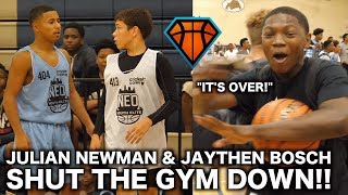 Julian Newman Gets CHALLENGED By Jaythan Bosch at NEOYE  Players STORMS the Court [upl. by Ennire988]