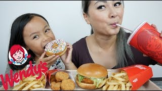 Wendys Spicy Chicken Burger Nugget Meal  Mukbang NE Lets Eat [upl. by Notnil328]