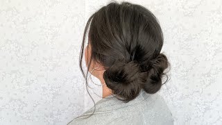 Double Low Buns  Simple Hairstyle [upl. by Clorinde48]