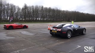 DRAG RACE LaFerrari vs Bugatti Veyron  Vmax Stealth [upl. by Eidak240]